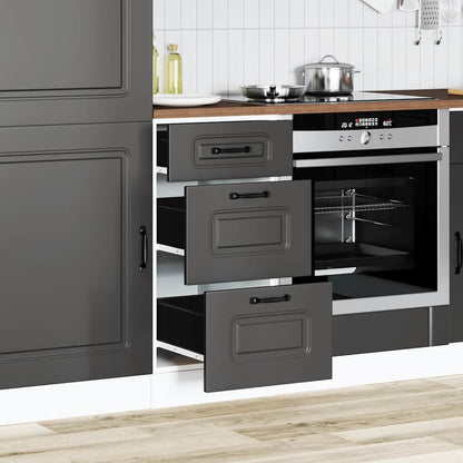 Mobiletto da cucina "Kalmar" Nero in legno ingegnerizzato