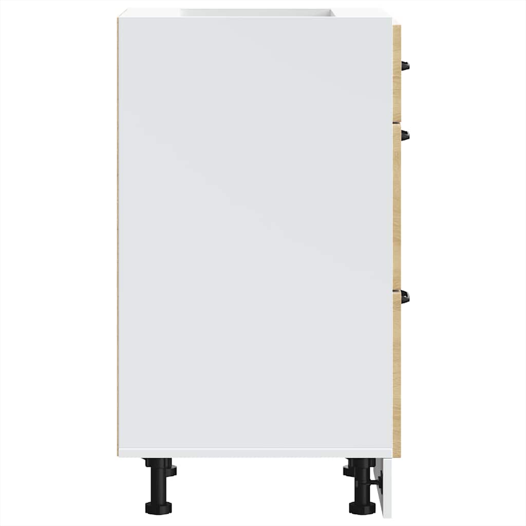 Mobiletto da cucina "Kalmar" Bianco lucido in legno ingegnerizzato