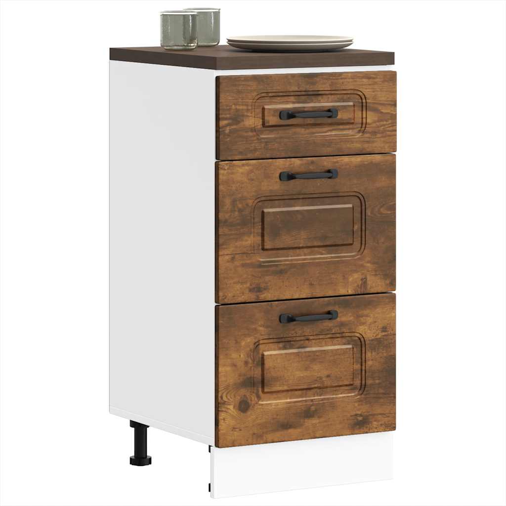 Base da Cucina Kalmar Rovere Fumo in Legno Multistrato | homemem39