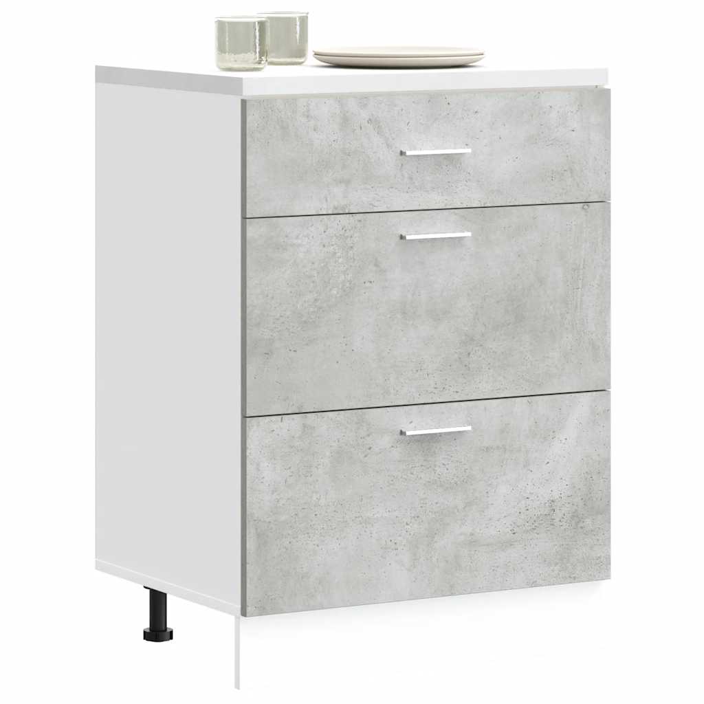 Base da Cucina “Lyon” Grigio Cemento in Legno Multistrato | homemem39