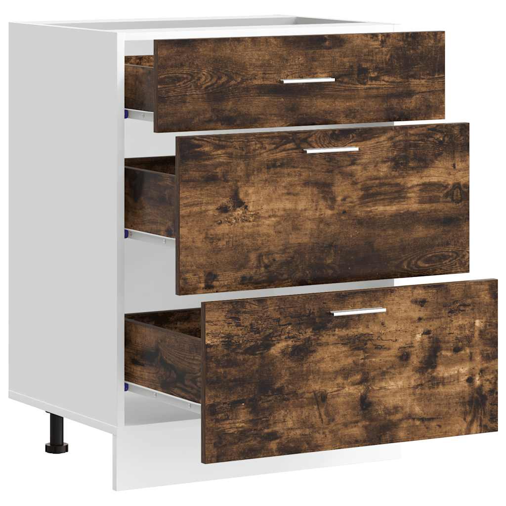 Base da Cucina “Lyon” Rovere Fumo in Legno Multistrato | homemem39