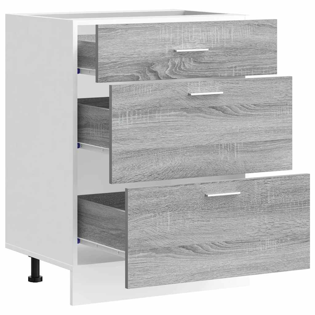Base da Cucina “Lyon” Grigio Sonoma in Legno Multistrato - homemem39
