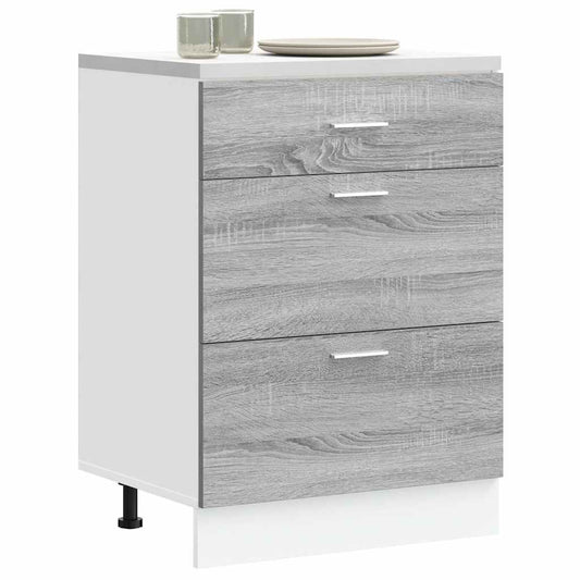 Base da Cucina “Lyon” Grigio Sonoma in Legno Multistrato - homemem39