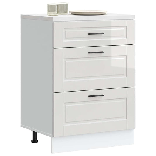 Mobiletto da cucina "Porto" Bianco lucido in legno ingegnerizzato