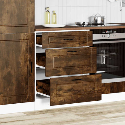 Base da Cucina Porto Rovere Fumo in Legno Multistrato - homemem39