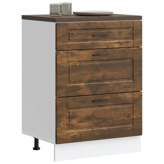 Base da Cucina Porto Rovere Fumo in Legno Multistrato - homemem39