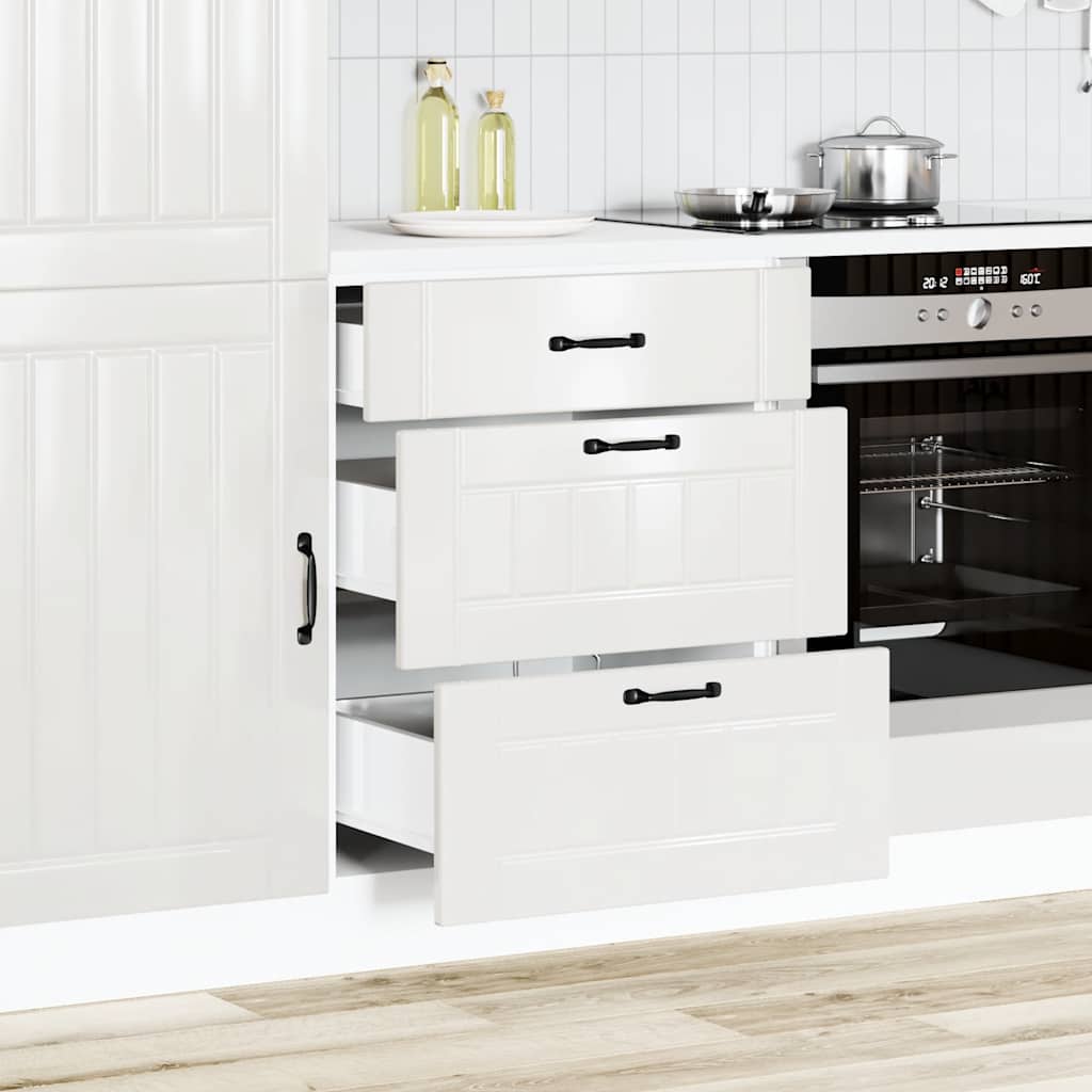 Mobiletto da cucina "Lucca" Bianco lucido in legno ingegnerizzato