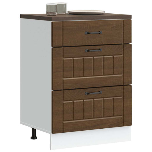 Base da Cucina Lucca Rovere Marrone in Legno Multistrato - homemem39