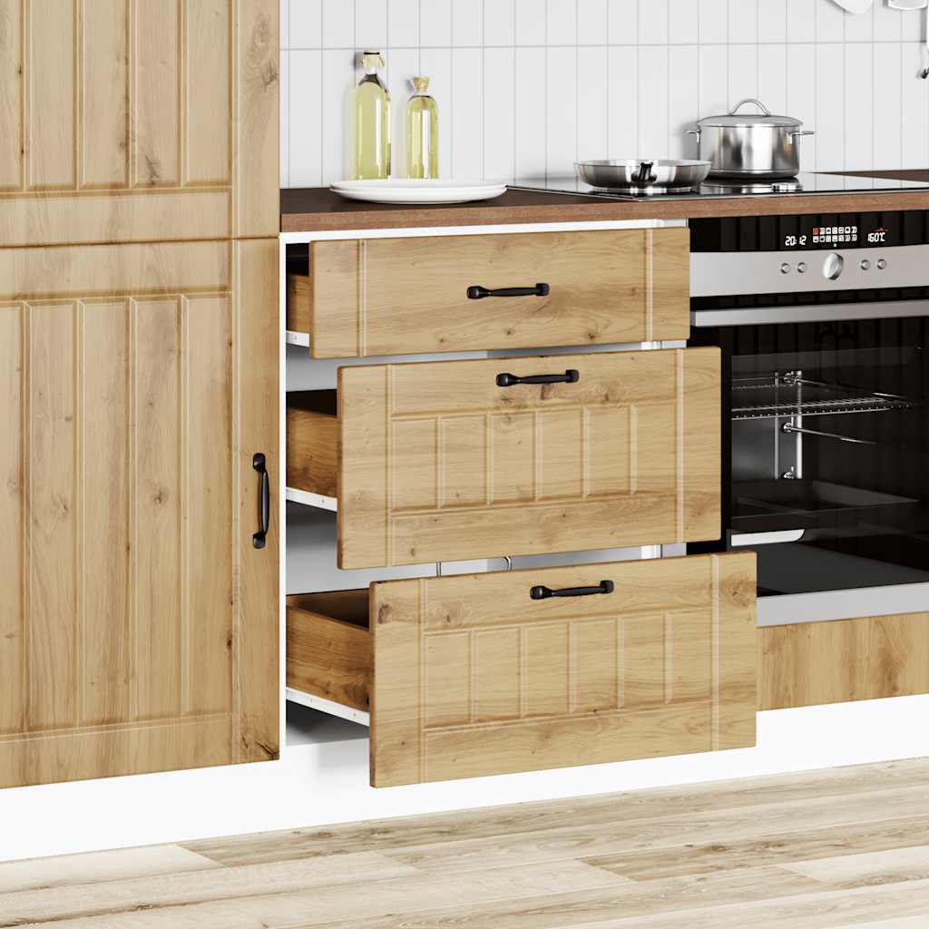 Base da Cucina Lucca Rovere Artigianale in Legno Multistrato - homemem39