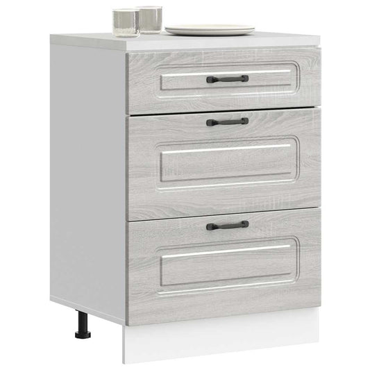 Base da Cucina Kalmar Grigio Sonoma in Legno Multistrato - homemem39