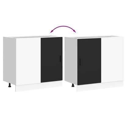 Mobile Base Lavello “Lyon” Nero in Legno Multistrato | homemem39