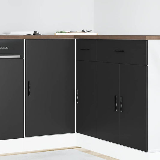 Mobile base da cucina “Lyon” Nero in Legno Multistrato - homemem39