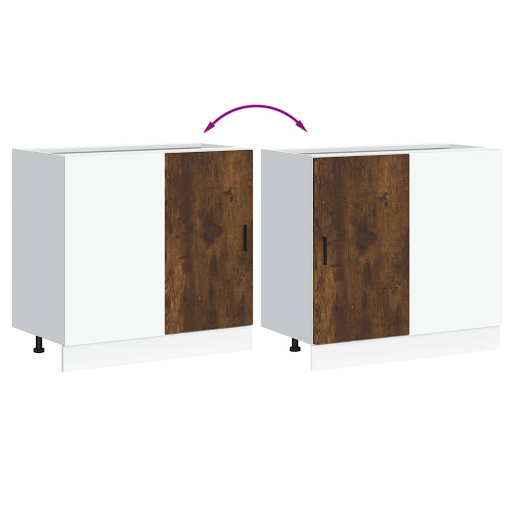 Mobile Base Lavello “Lyon” Rovere Fumo in Legno Multistrato | homemem39