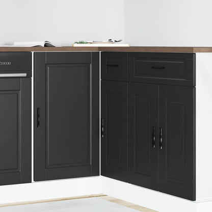 Mobiletto da cucina "Porto" nero in legno ingegnerizzato