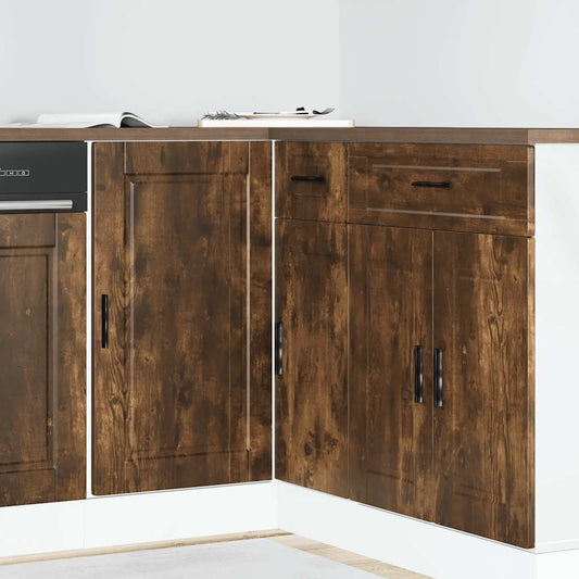 Base da Cucina Porto Rovere Fumo in Legno Multistrato - homemem39
