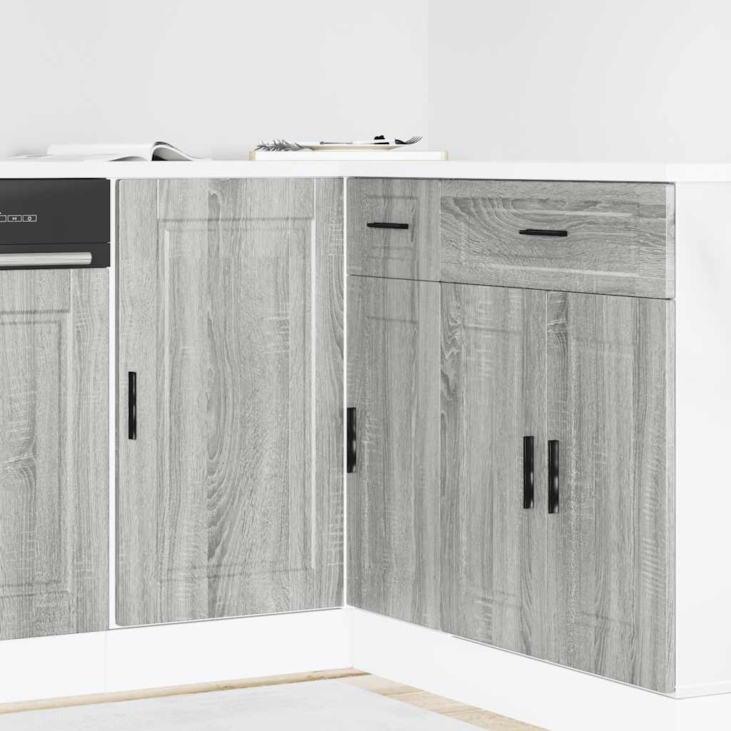 Base da Cucina Porto Grigio Sonoma in Legno Multistrato - homemem39