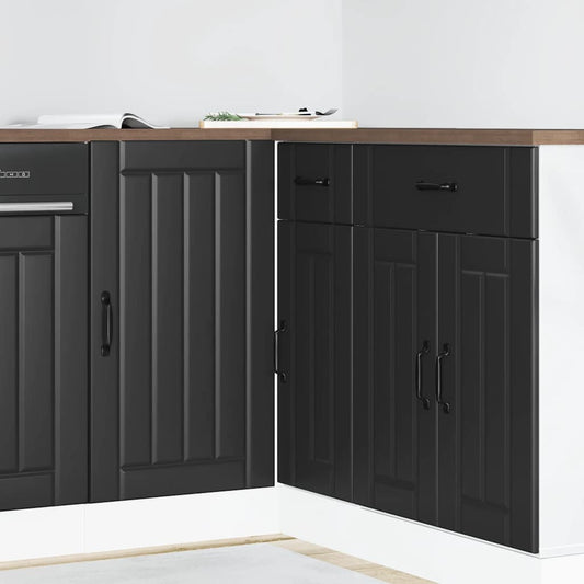 Mobile base da cucina Lucca Nero in Legno Multistrato - homemem39