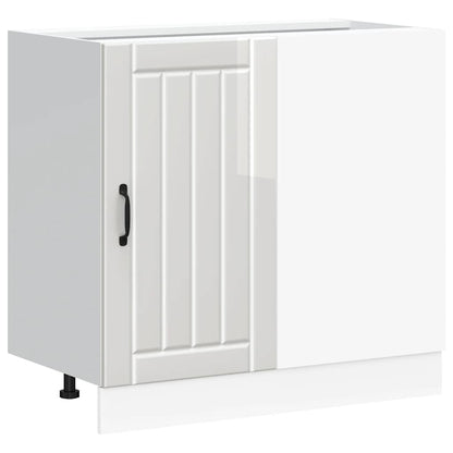 Mobile base da cucina Lucca Bianco Lucido in Legno Multistrato - homemem39
