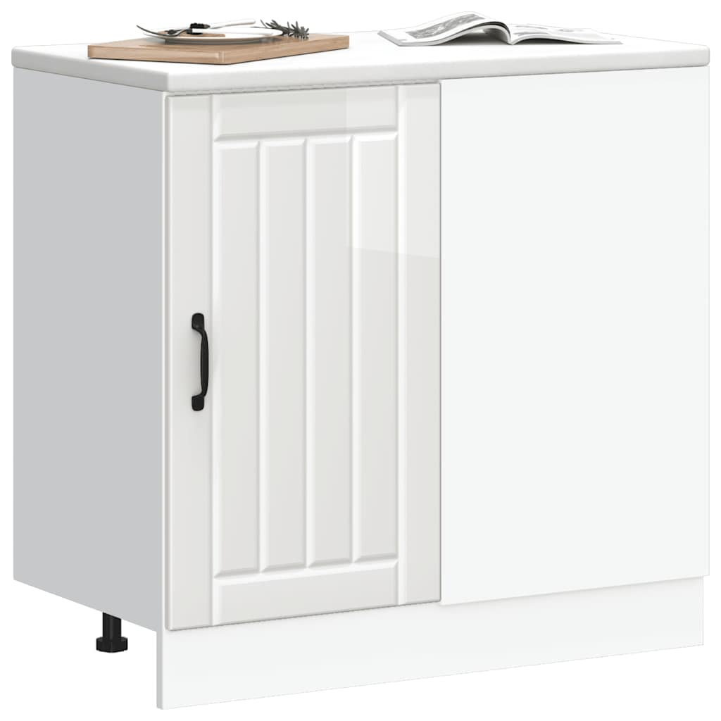 Mobile base da cucina Lucca Bianco Lucido in Legno Multistrato - homemem39