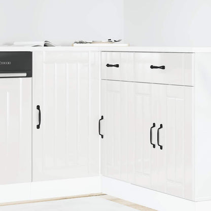 Mobile base da cucina Lucca Bianco Lucido in Legno Multistrato - homemem39