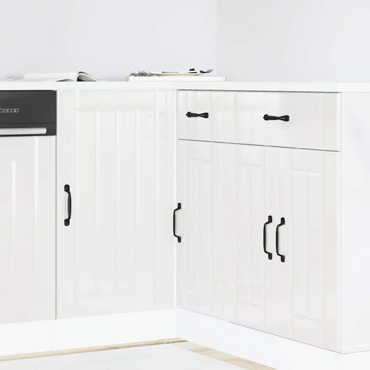 Mobile base da cucina Lucca Bianco Lucido in Legno Multistrato - homemem39