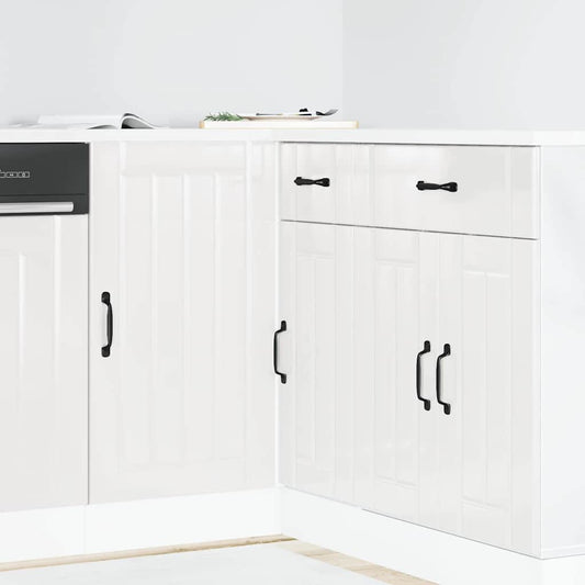 Mobiletto da cucina "Lucca" Bianco lucido Legno Ingegnerizzato