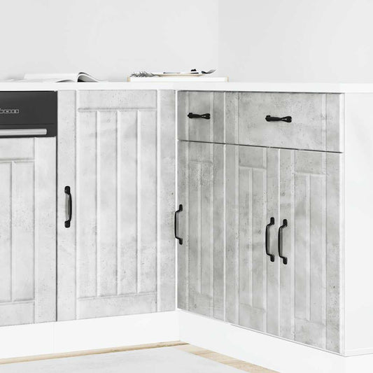 Mobile base da cucina Lucca Grigio Cemento in Legno Multistrato - homemem39