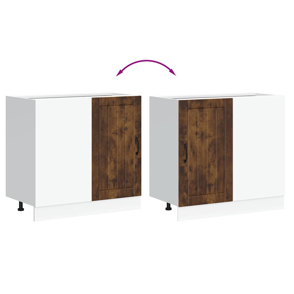 Mobile base da cucina Lucca Rovere Fumo in Legno Multistrato | homemem39