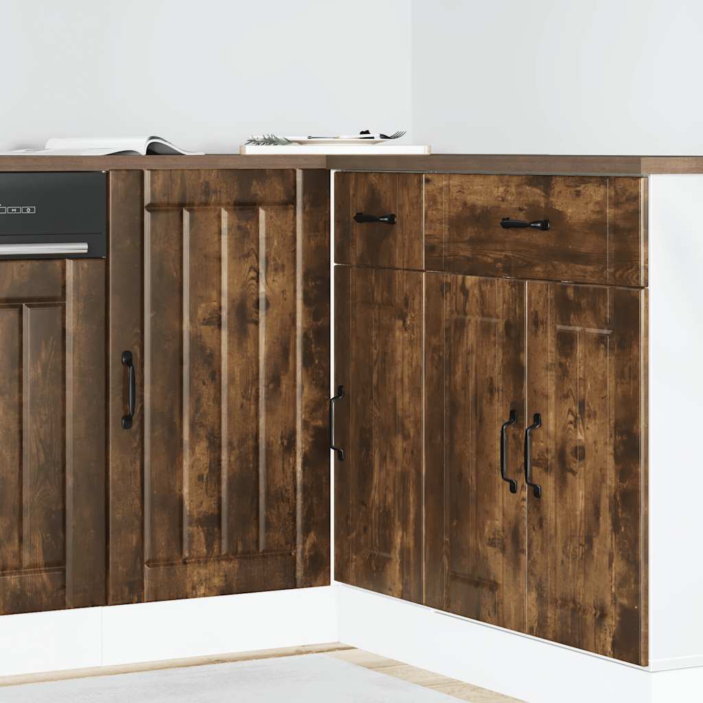 Mobile base da cucina Lucca Rovere Fumo in Legno Multistrato | homemem39