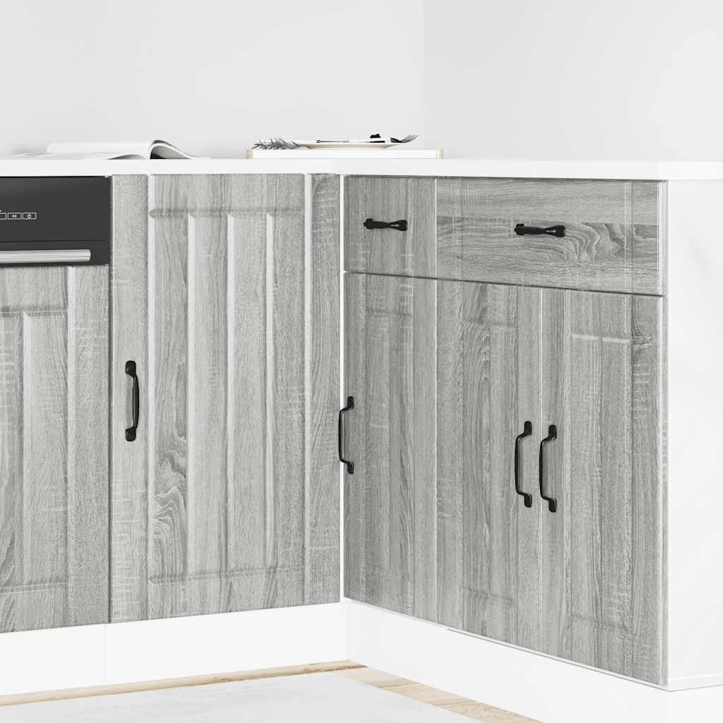 Mobile base da cucina Lucca Grigio Sonoma in Legno Multistrato - homemem39