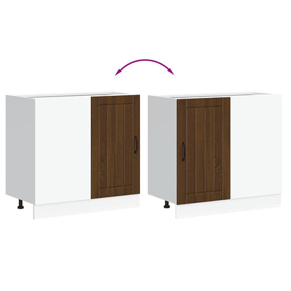 Mobile base da cucina Lucca Rovere Marrone in Legno Multistrato - homemem39