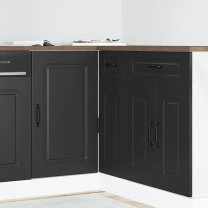 Mobiletto da cucina "Kalmar" Nero in legno ingegnerizzato
