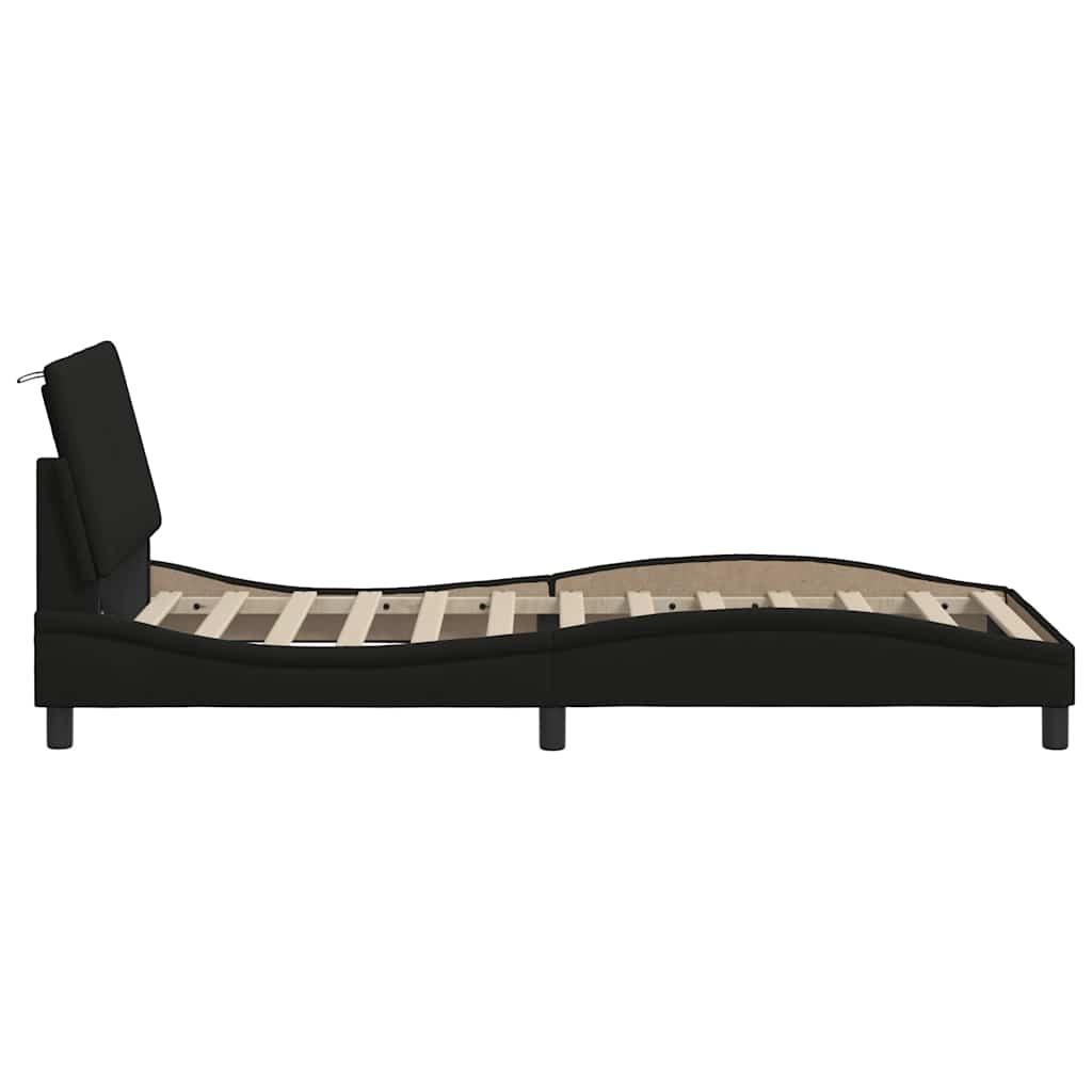 Giroletto senza Materasso Hanko Nero 90x190 cm in Tessuto | homemem39