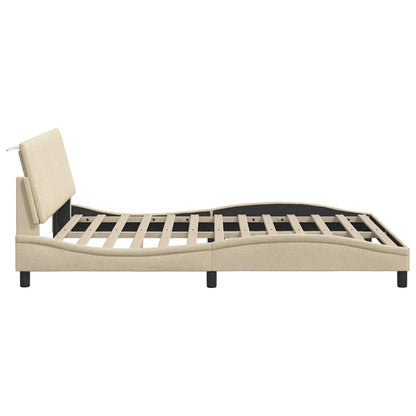 Giroletto senza Materasso Crema 160x200 cm in Tessuto - homemem39