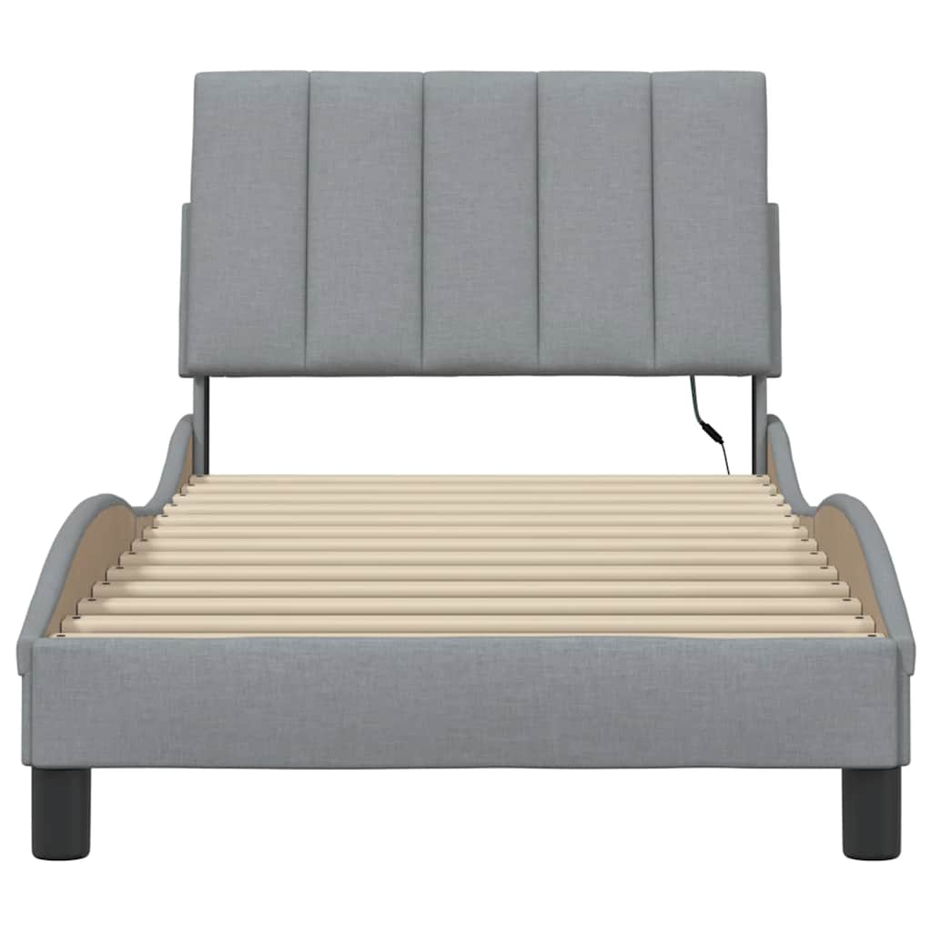 Giroletto senza Materasso Hanko Grigio Chiaro 80x200 cm Tessuto