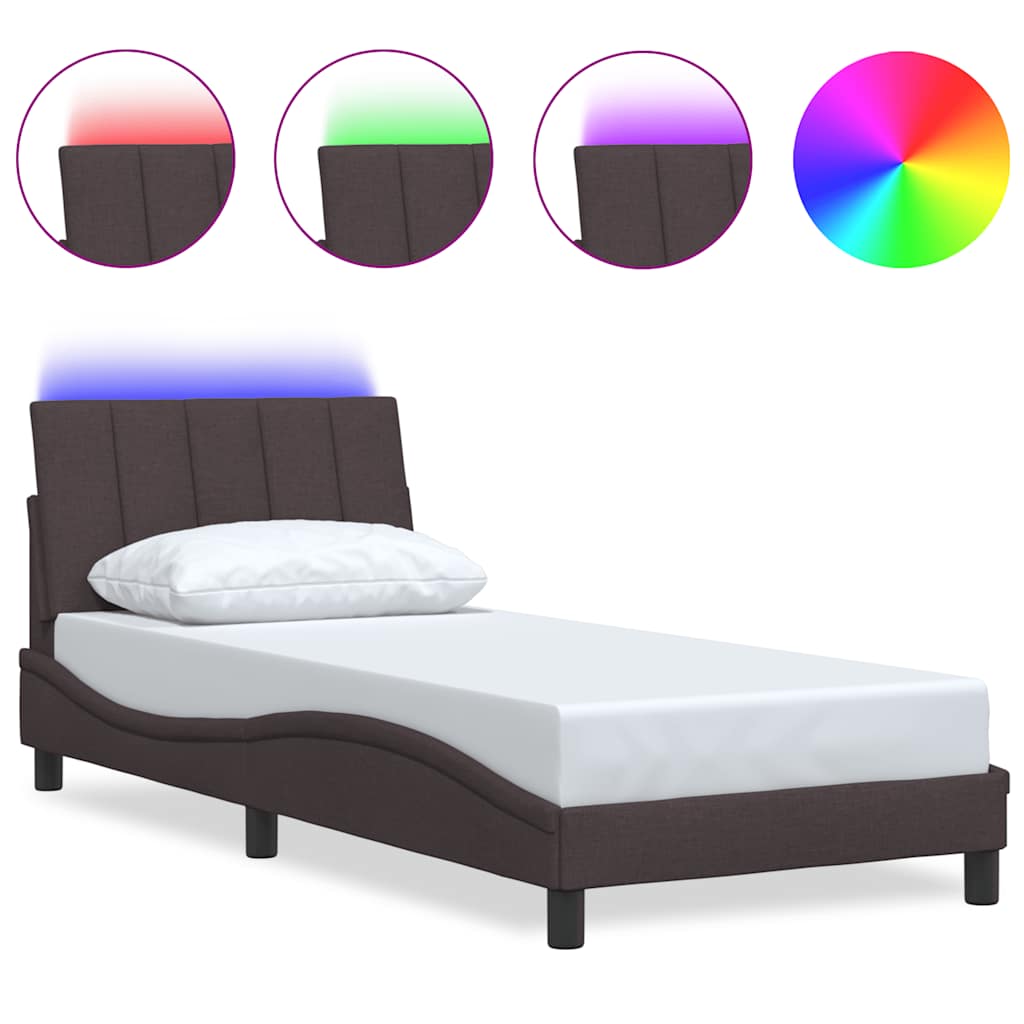 Giroletto senza Materasso Hanko Marrone Scuro 80x200 cm Tessuto | homemem39