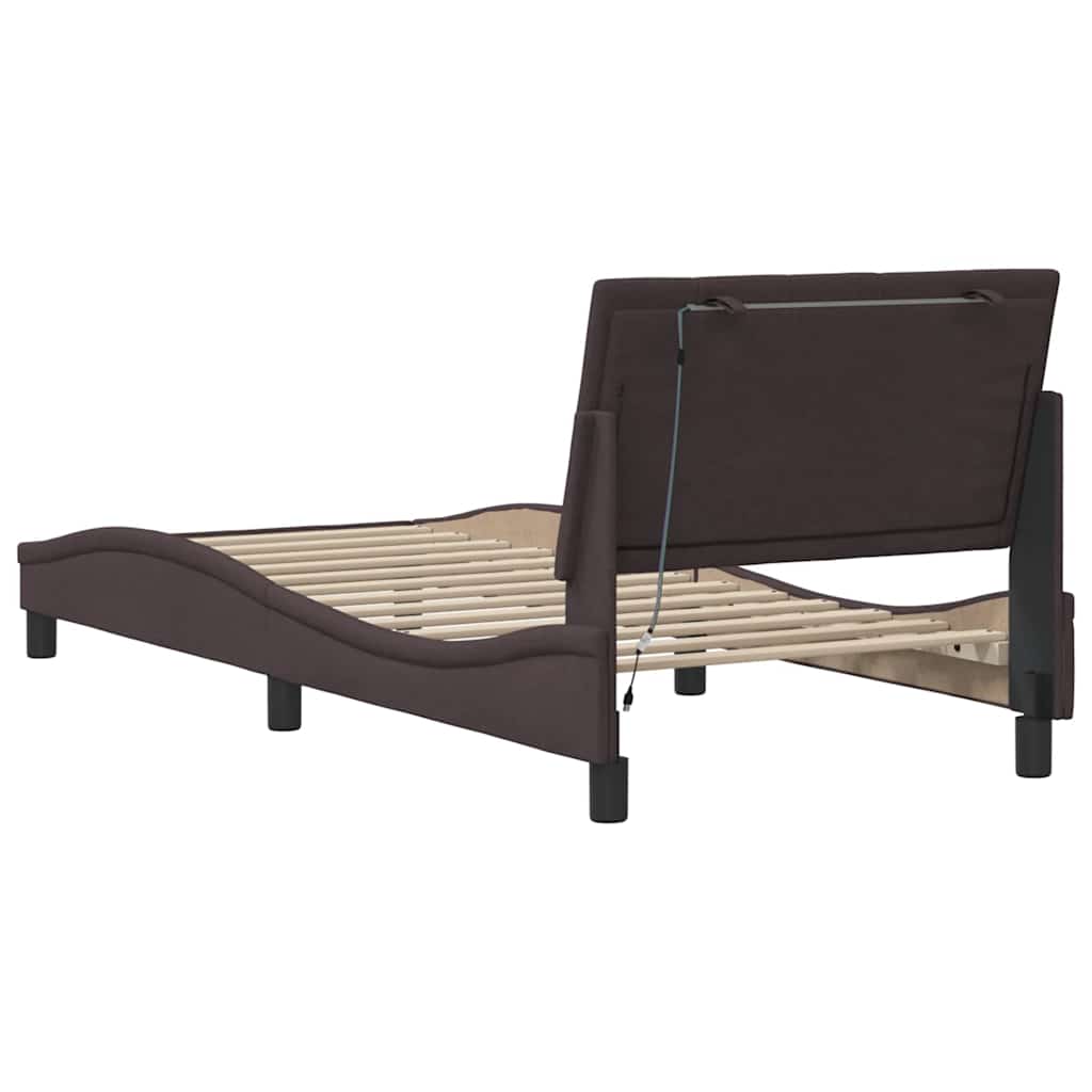 Giroletto senza Materasso Hanko Marrone Scuro 80x200 cm Tessuto | homemem39