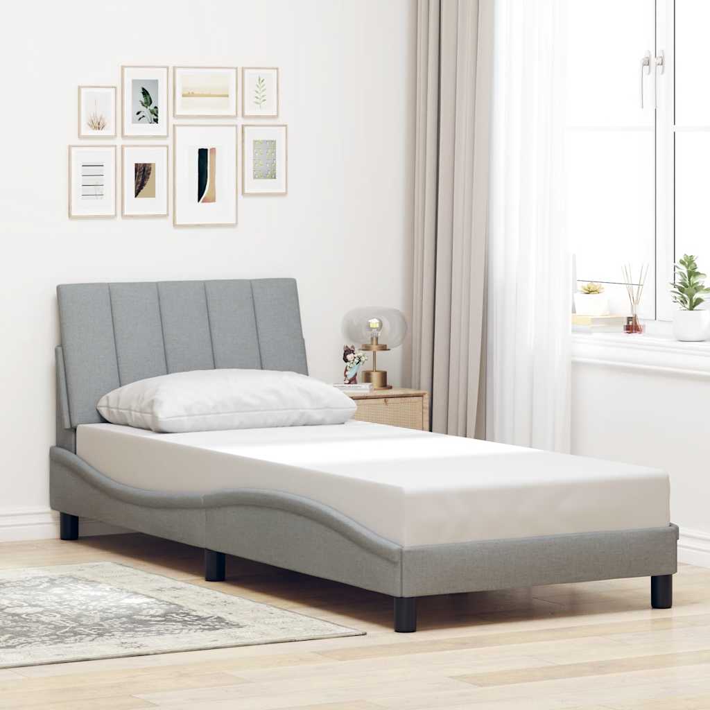 Giroletto senza Materasso Hanko Grigio Chiaro 90x190 cm Tessuto