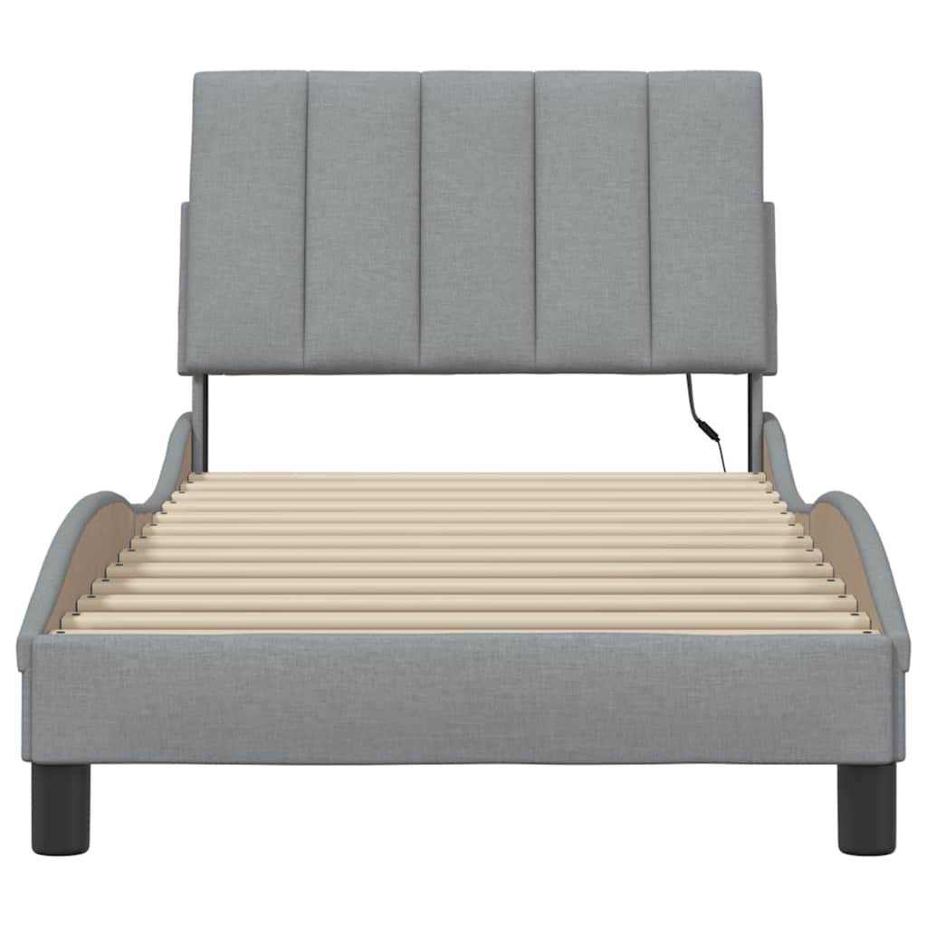 Giroletto senza Materasso Hanko Grigio Chiaro 90x190 cm Tessuto