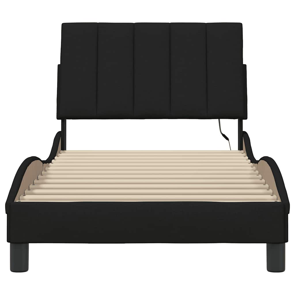 Giroletto senza Materasso Hanko Nero 90x190 cm in Tessuto | homemem39