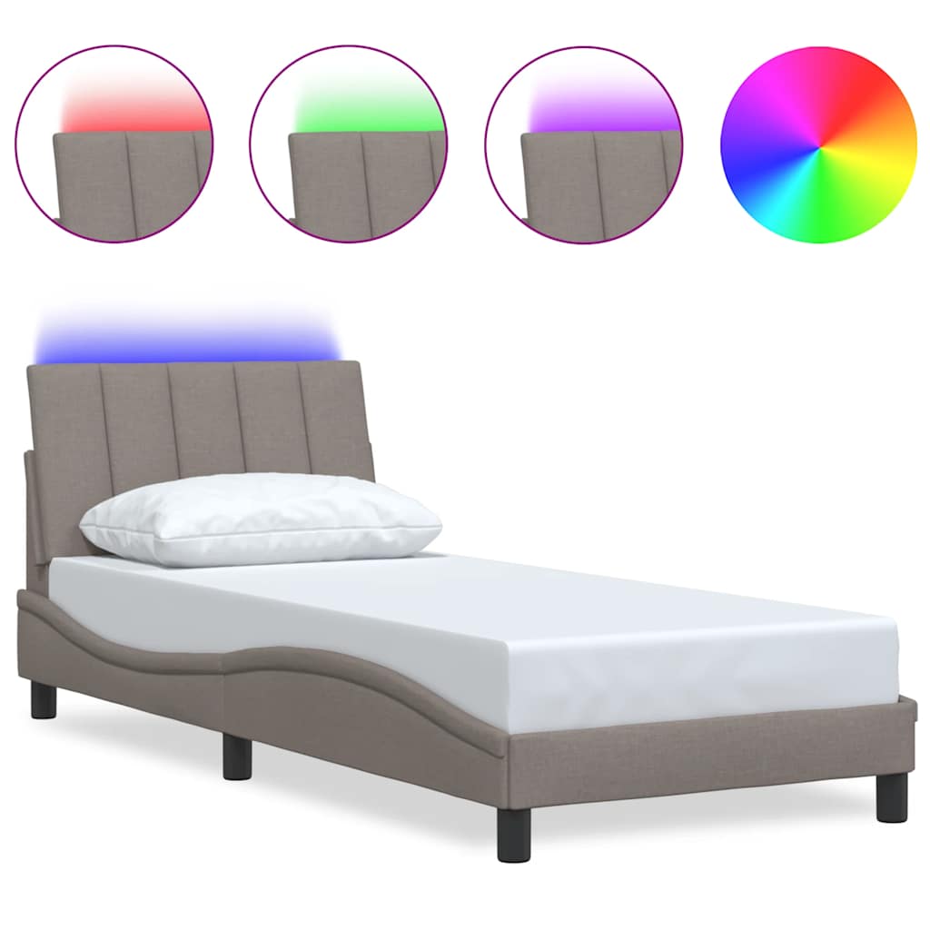 Giroletto senza Materasso Tortora 90x190 cm Tessuto - homemem39