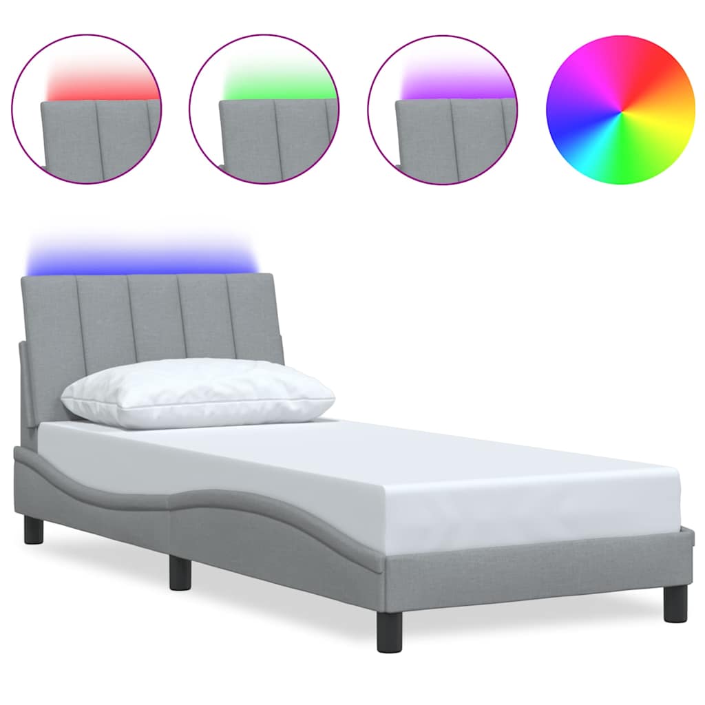 Giroletto senza Materasso Hanko Grigio Chiaro 90x200 cm Tessuto