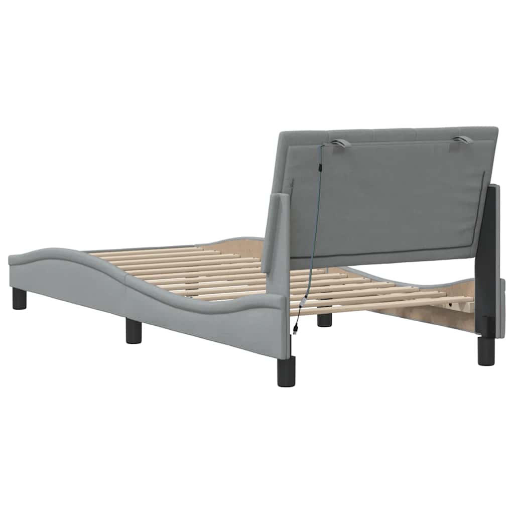 Giroletto senza Materasso Hanko Grigio Chiaro 90x200 cm Tessuto
