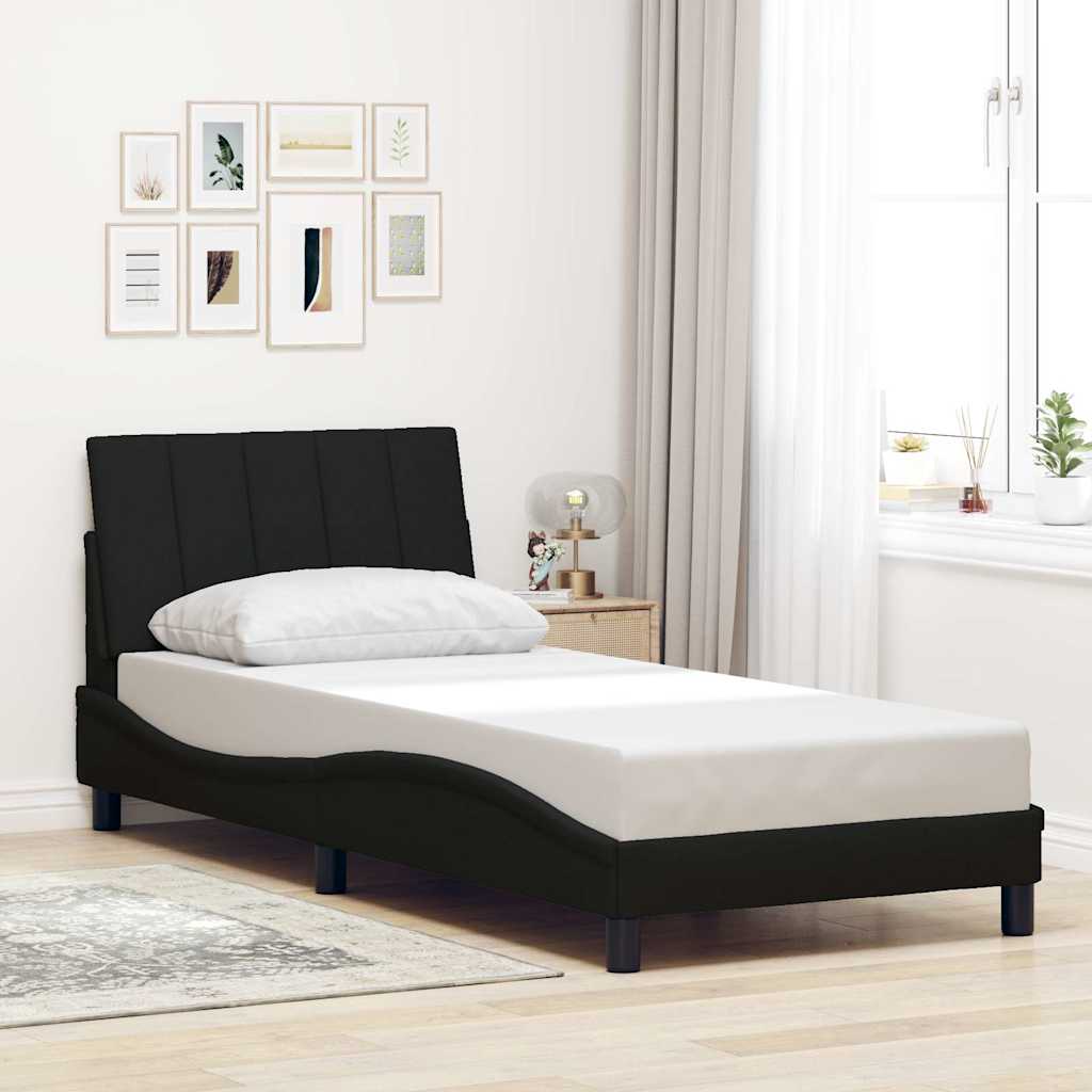Giroletto senza Materasso Hanko Nero 90x200 cm in Tessuto