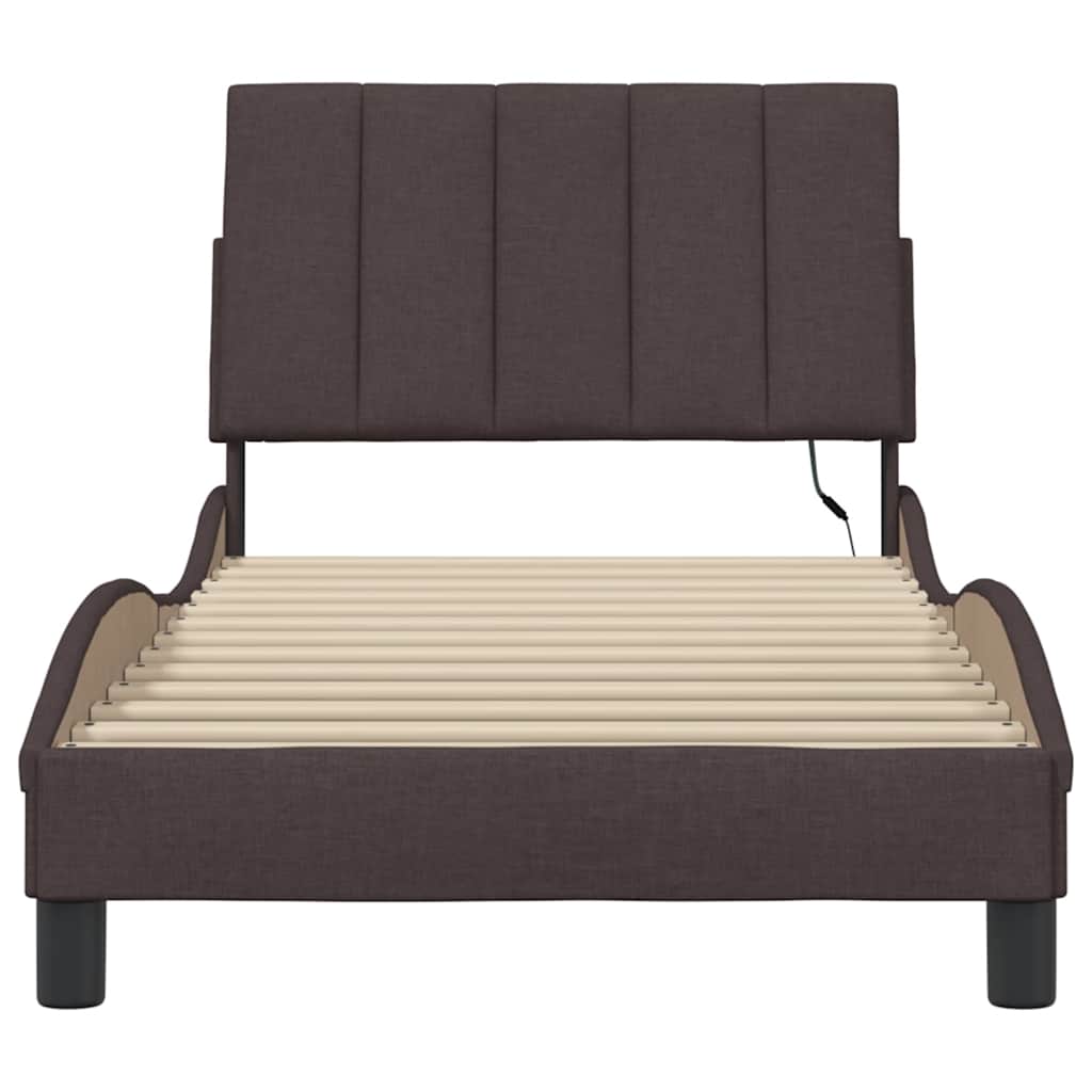 Giroletto senza Materasso Hanko Marrone Scuro 90x200 cm Tessuto