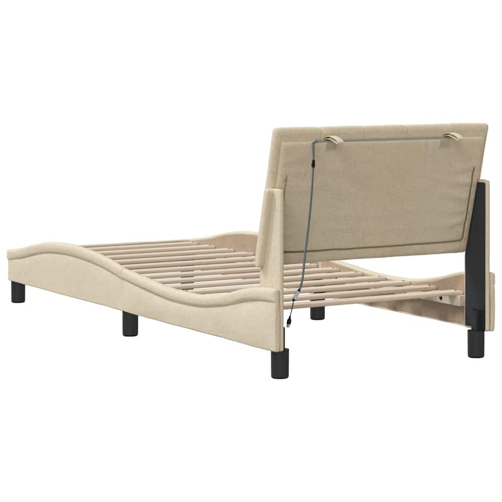 Giroletto senza Materasso Crema 90x200 cm in Tessuto - homemem39