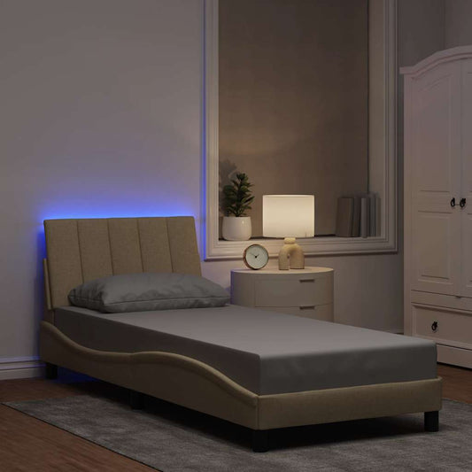 Giroletto senza Materasso Crema 90x200 cm in Tessuto - homemem39