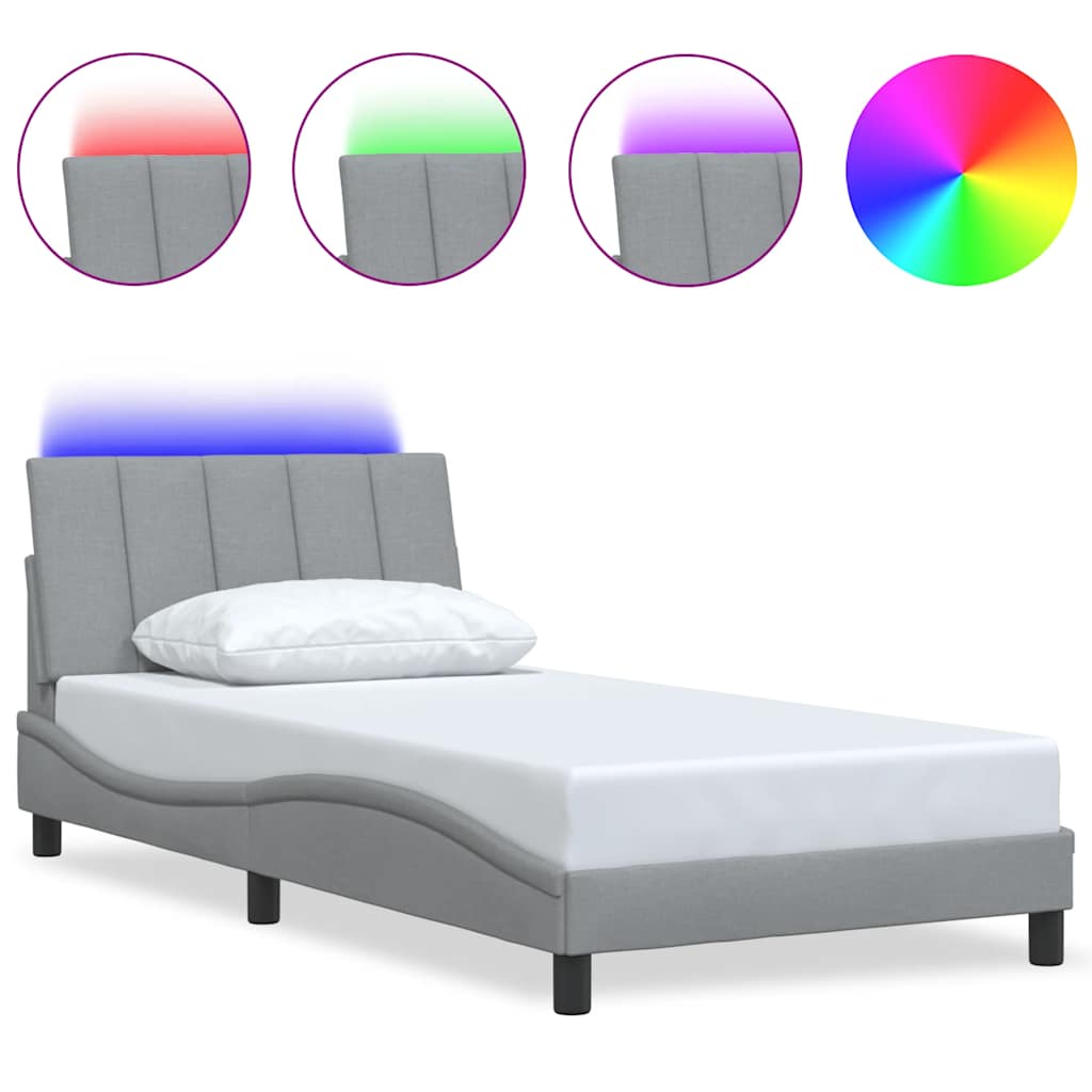 Giroletto senza Materasso Hanko Grigio Chiaro 100x200 cm Tessuto | homemem39