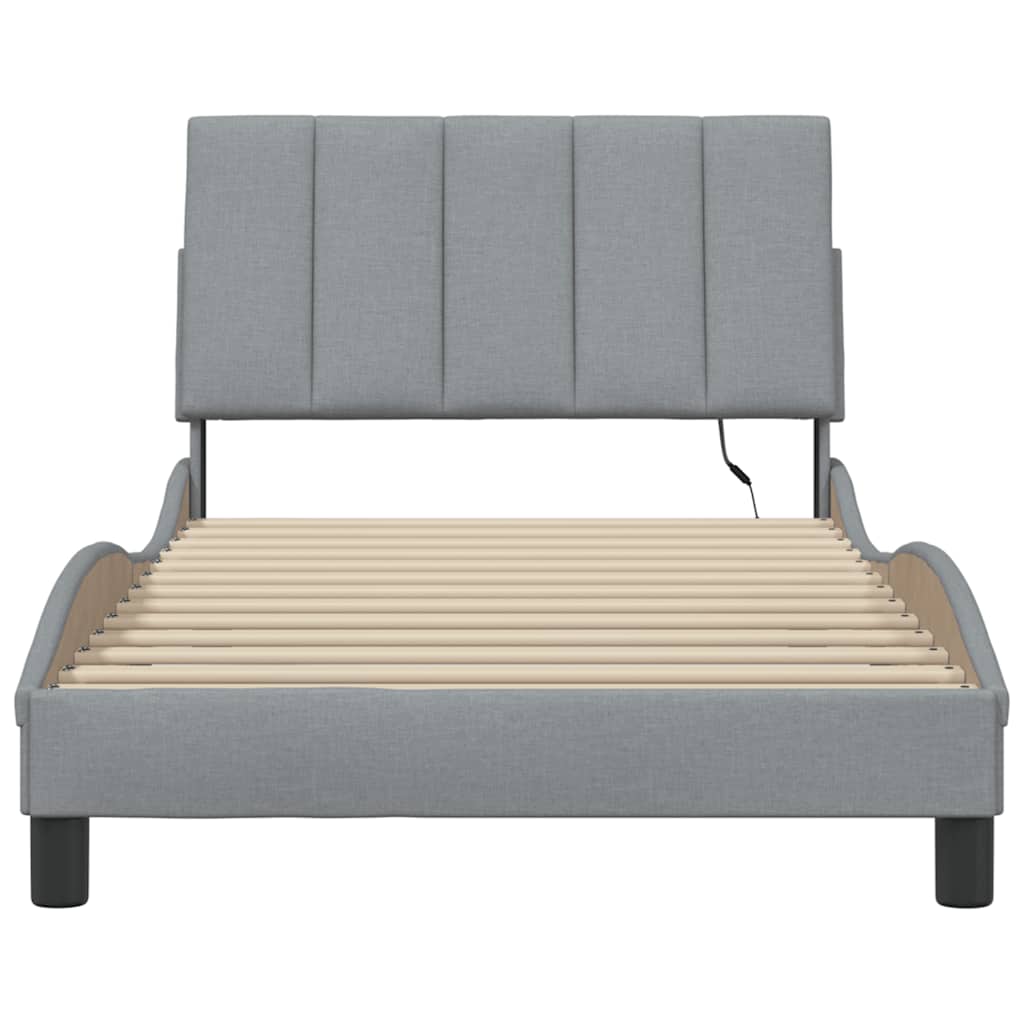 Giroletto senza Materasso Hanko Grigio Chiaro 100x200 cm Tessuto | homemem39