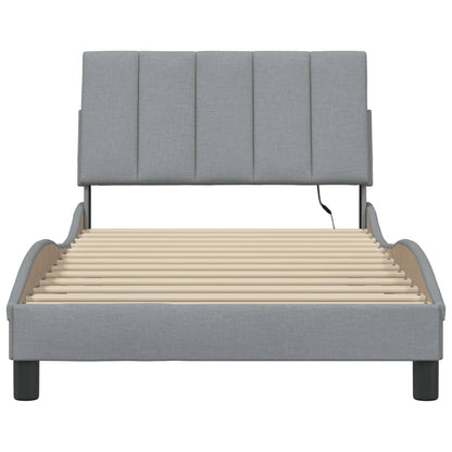 Giroletto senza Materasso Hanko Grigio Chiaro 100x200 cm Tessuto | homemem39